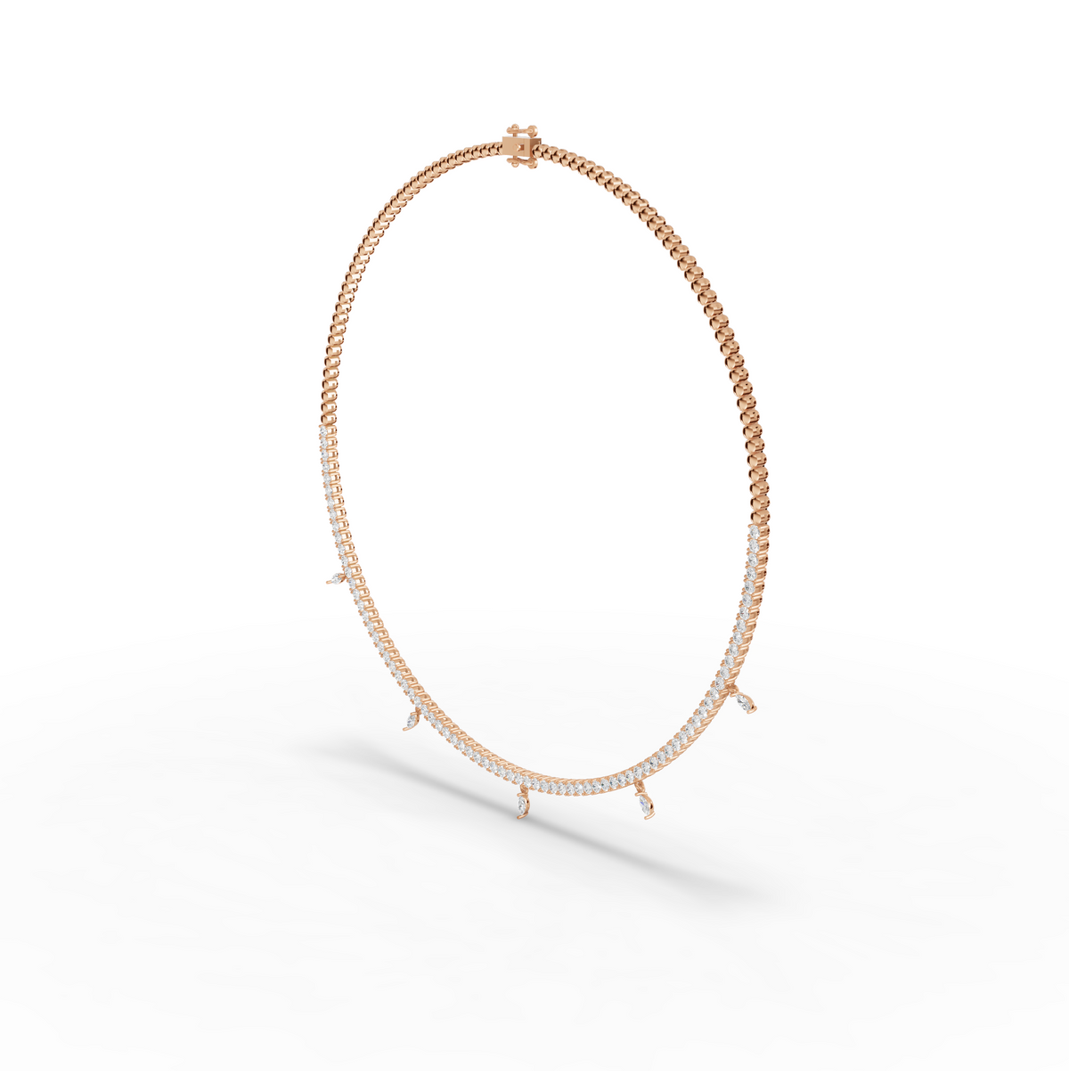 Marquise Charm Moissanite Diamond Tennis Necklace