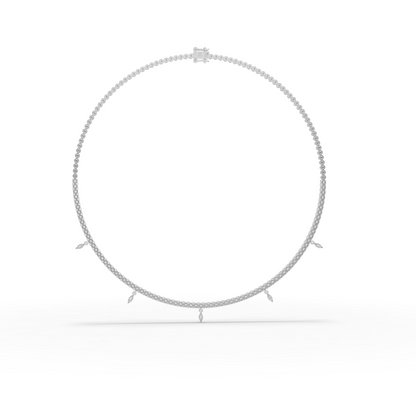 Marquise Charm Moissanite Diamond Tennis Necklace