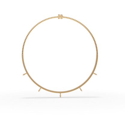 Marquise Charm Moissanite Diamond Tennis Necklace