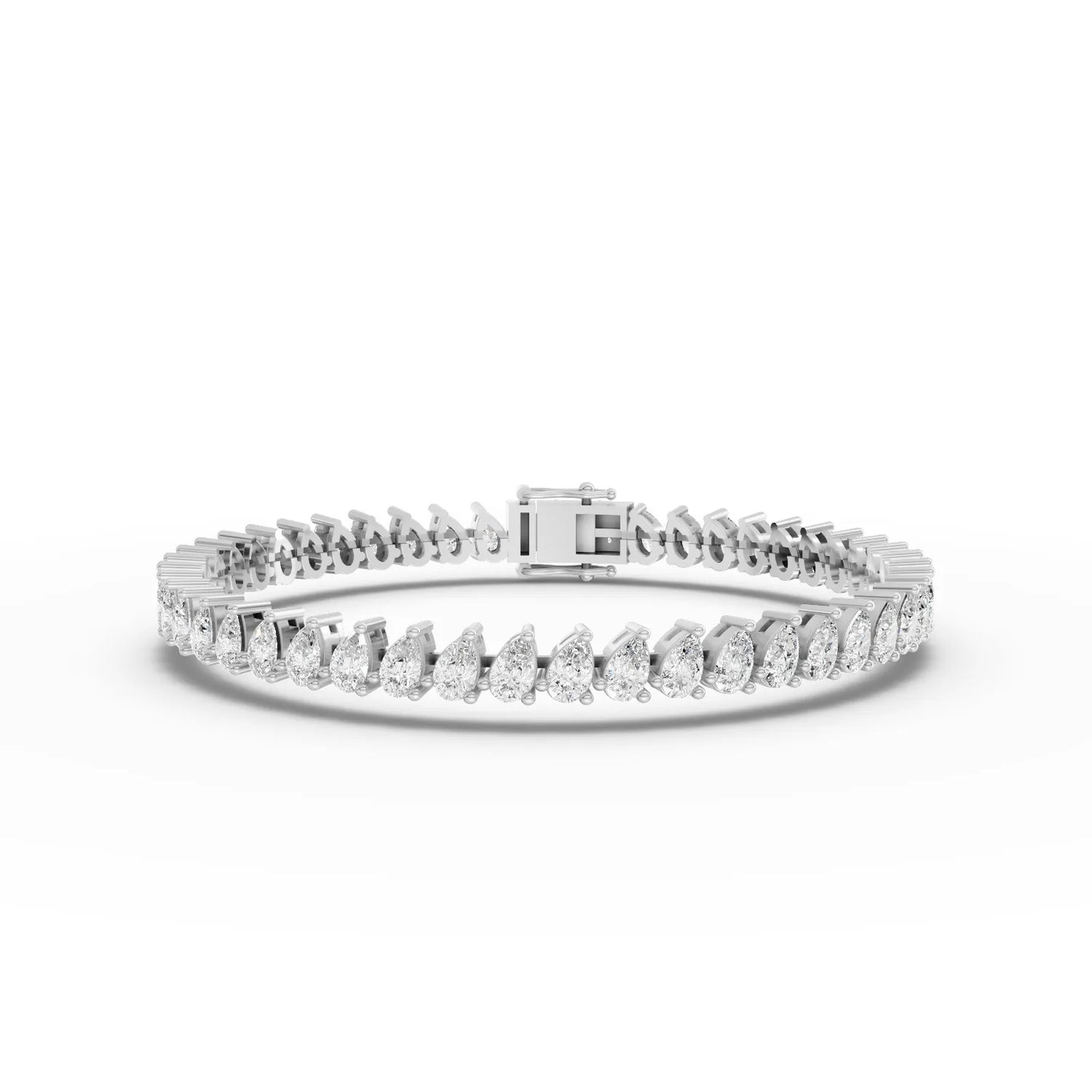 Pear Cut Moissanite Diamond Tennis Bracelet