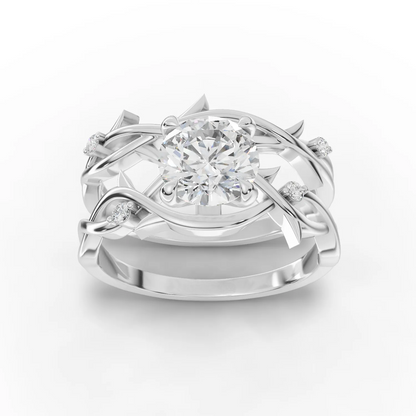 1 Carat Center Round Cut Moissanite Diamond Engagement Ring
