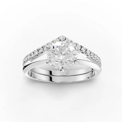 1 Carat Center Round Cut Moissanite Diamond Engagement Ring