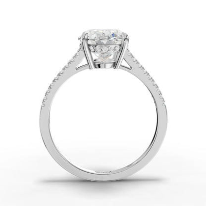 3 Carat Center Oval Cut Moissanite Diamond Engagement Ring