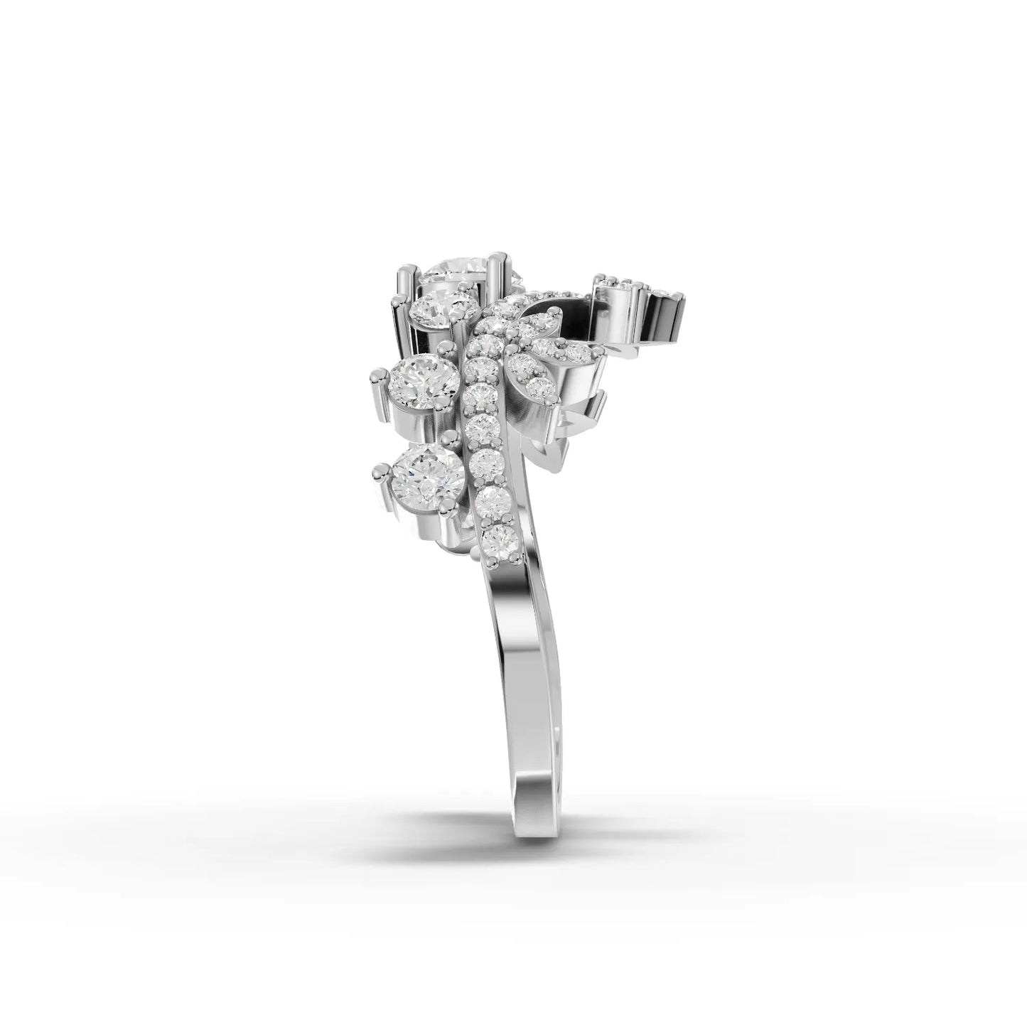0.90 Carat Round Cut Moissanite Diamond Engagement Ring