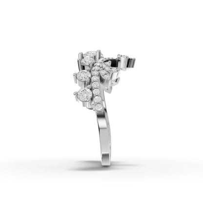 0.90 Carat Round Cut Moissanite Diamond Engagement Ring