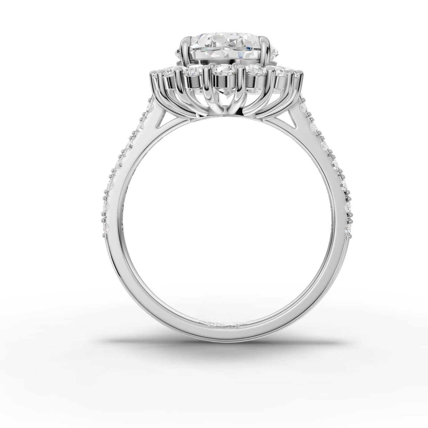 2.5 Carat Center Oval Cut Moissanite Diamond Engagement Ring
