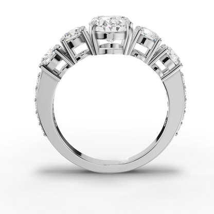 1 Carat Center Oval Cut Colorless Engagement Ring