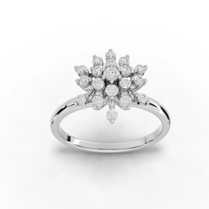 0.30 Carat Round Cut Moissanite Diamond Premium Snow Flake Ring
