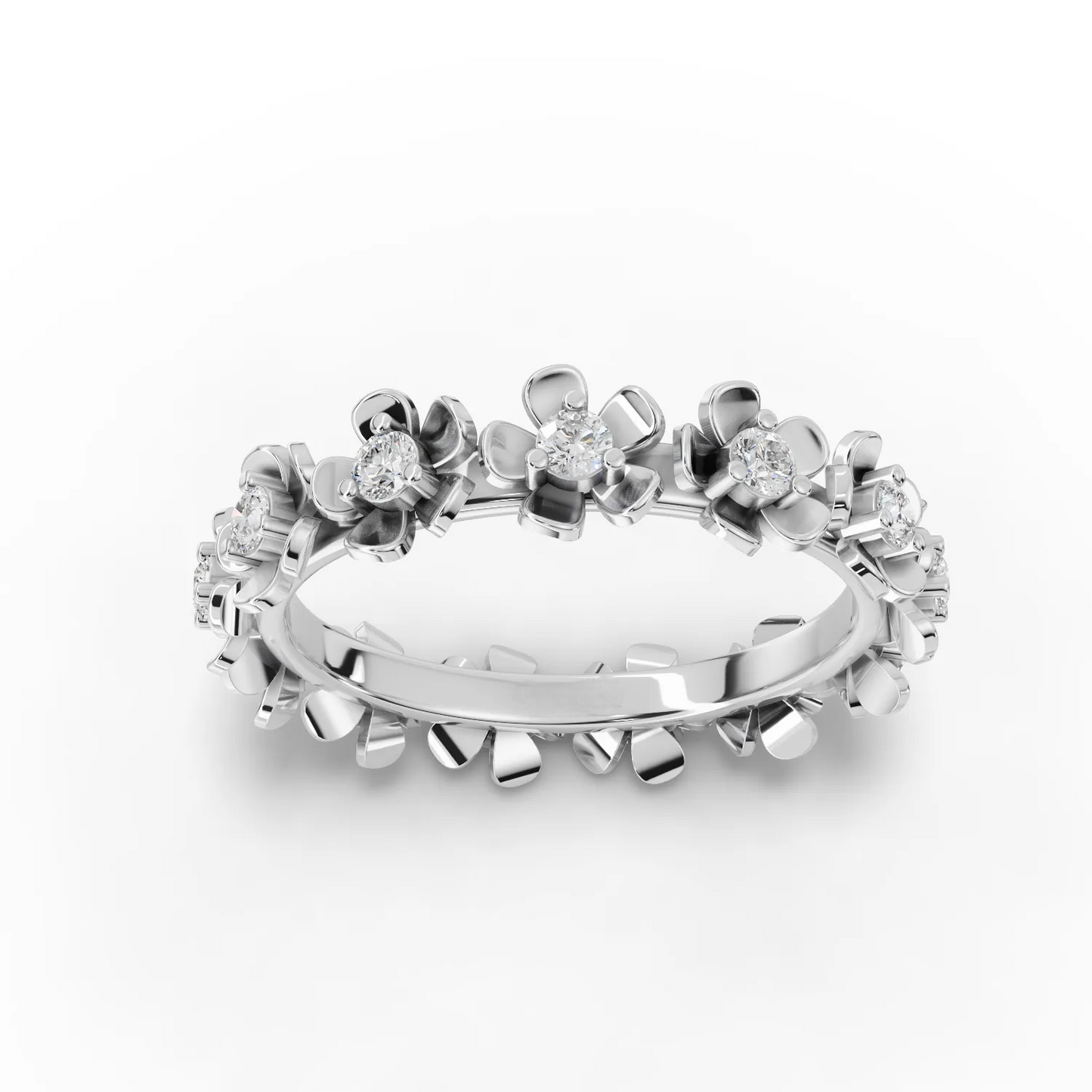 0.45 Carat Round Cut Moissanite Diamond Engagement Ring