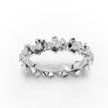 0.45 Carat Round Cut Moissanite Diamond Engagement Ring