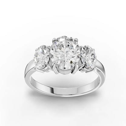 1.5 Carat Center Oval Cut Moissanite Diamond Engagement Ring