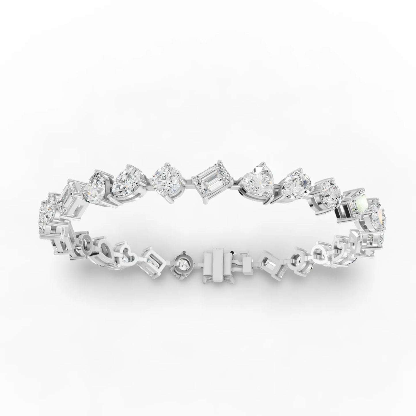 Mixed Shape Moissanite Diamond Tennis Bracelet