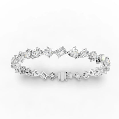 Mixed Shape Moissanite Diamond Tennis Bracelet