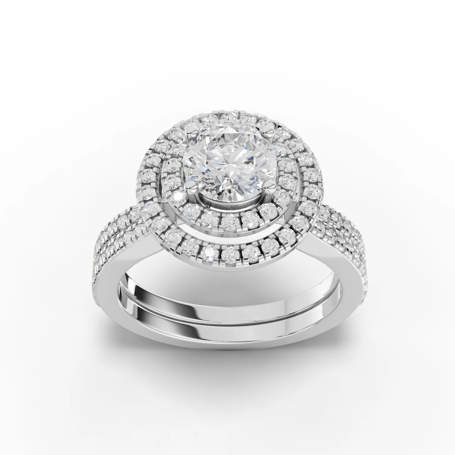 1 Carat Center Round Cut Moissanite Diamond Engagement Ring