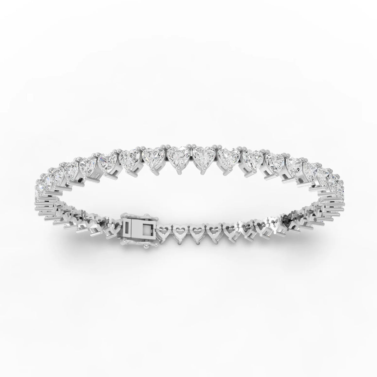 10.75 Carat Heart Moissanite Diamond Tennis Bracelet