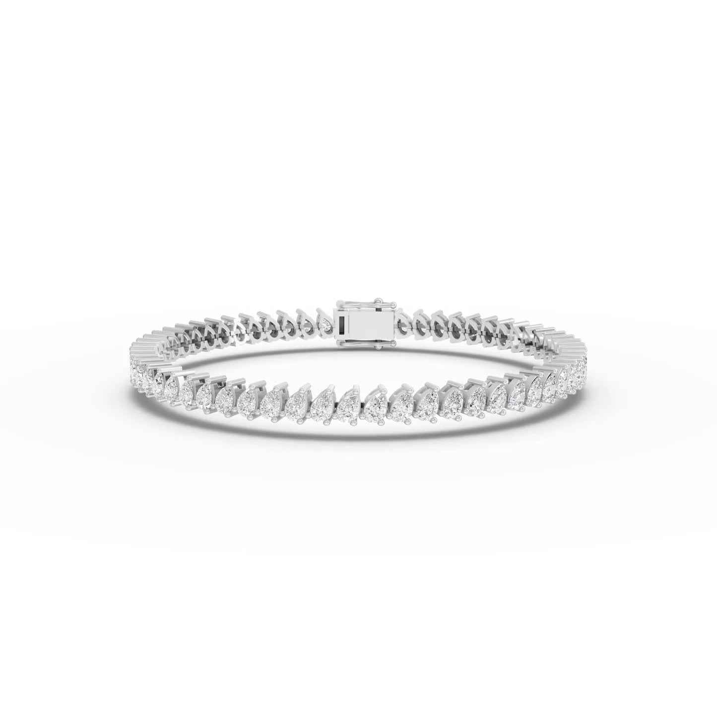 Pear Cut Moissanite Diamond Tennis Bracelet