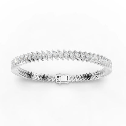 Marquise Cut Moissanite Diamond Tennis Bracelet