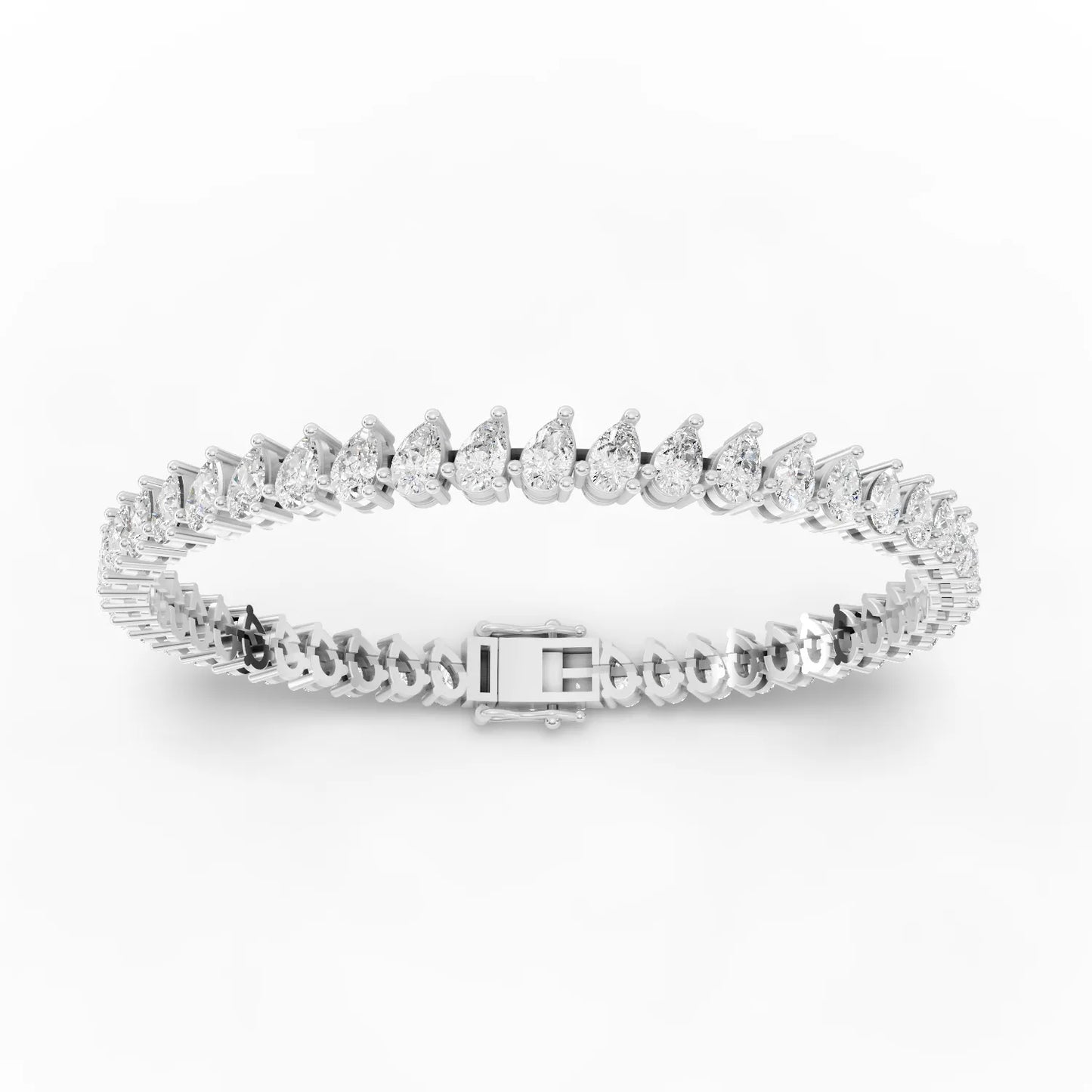 Pear Cut Moissanite Diamond Tennis Bracelet