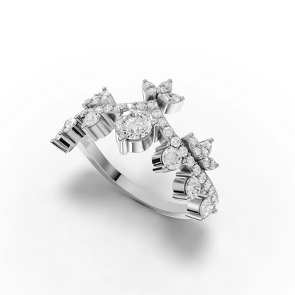 0.90 Carat Round Cut Moissanite Diamond Engagement Ring