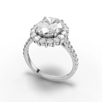 2.5 Carat Center Oval Cut Moissanite Diamond Engagement Ring