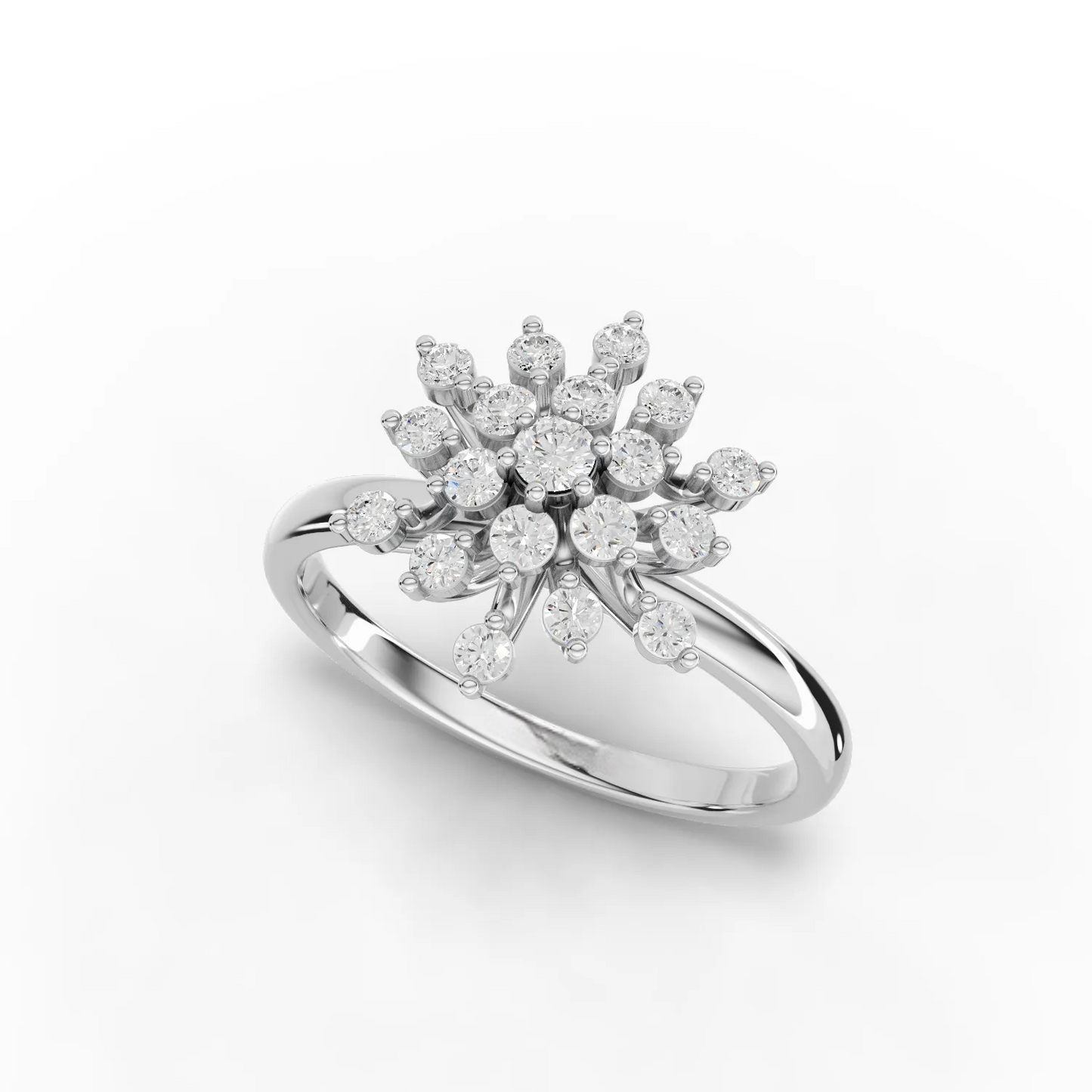 0.30 Carat Round Cut Moissanite Diamond Premium Snow Flake Ring