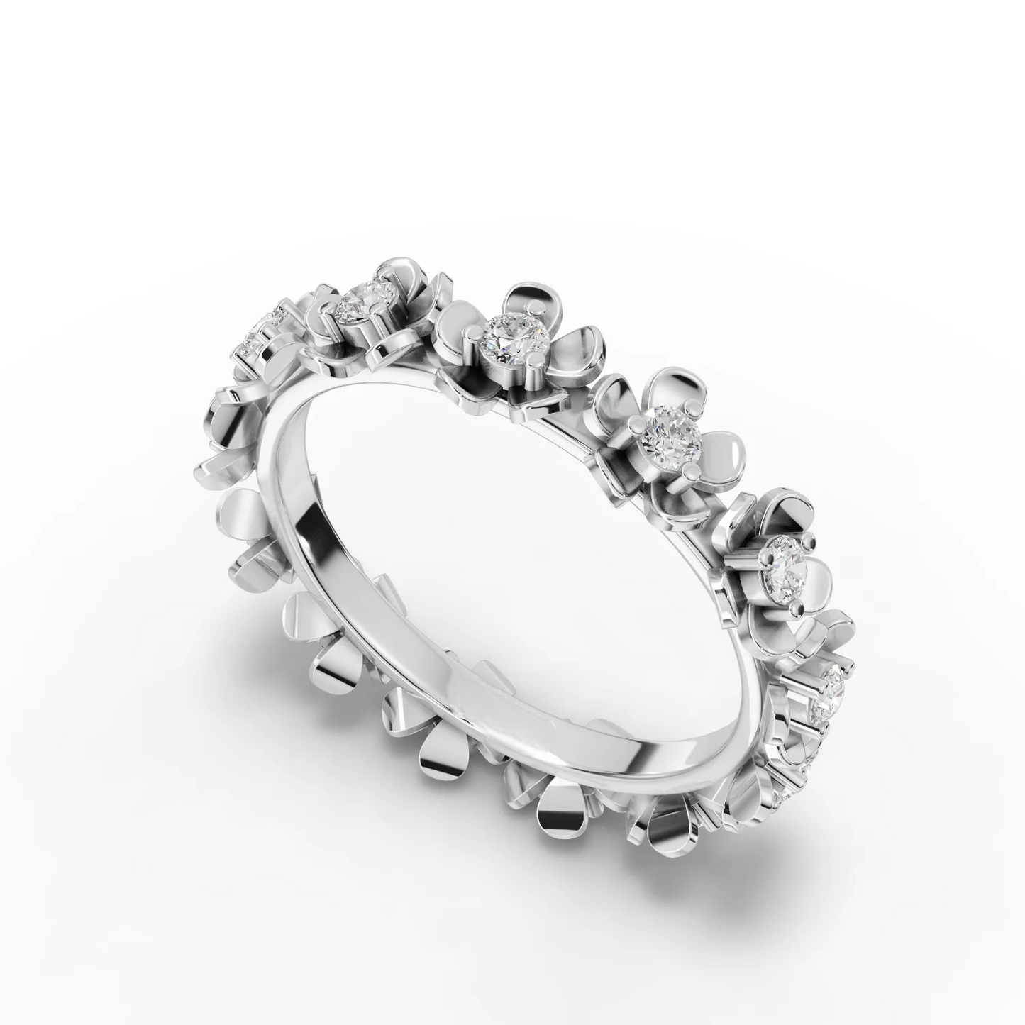 0.45 Carat Round Cut Moissanite Diamond Engagement Ring