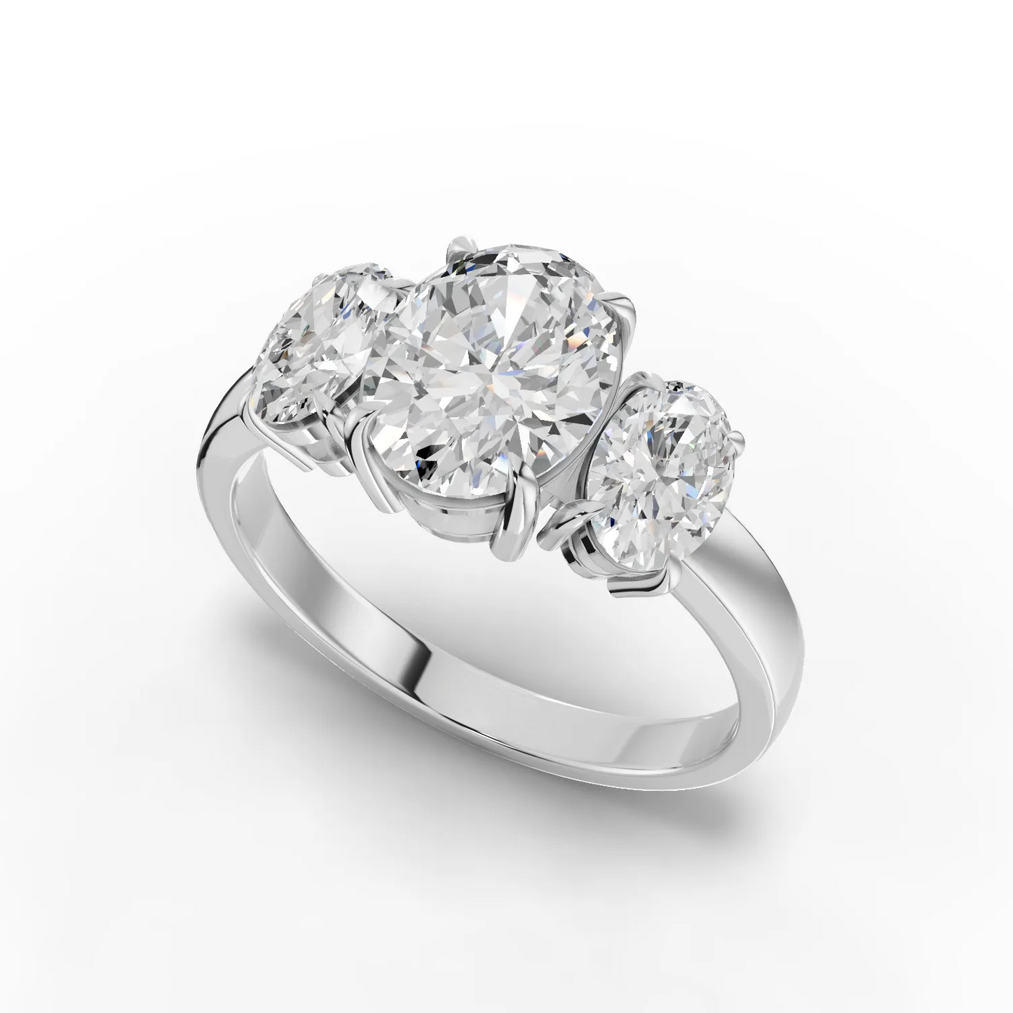 1.5 Carat Center Oval Cut Moissanite Diamond Engagement Ring