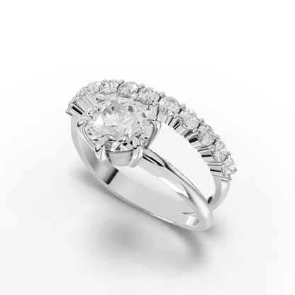 1 Carat Center Round Cut Moissanite Diamond Engagement Ring