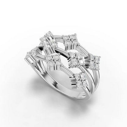 0.62 Carat Round Cut Moissanite Diamond Engagement Ring