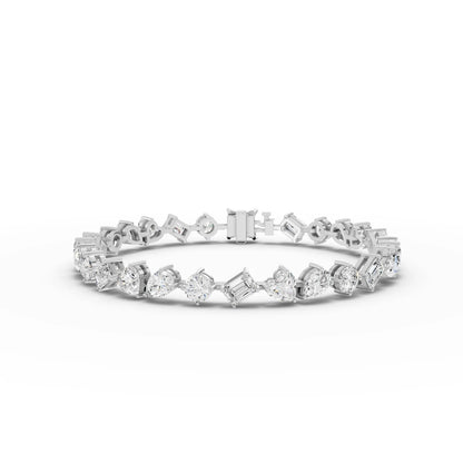 Mixed Shape Moissanite Diamond Tennis Bracelet