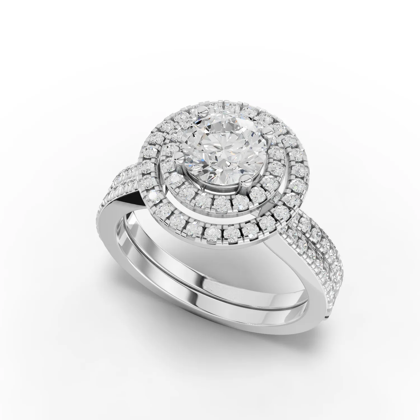 1 Carat Center Round Cut Moissanite Diamond Engagement Ring