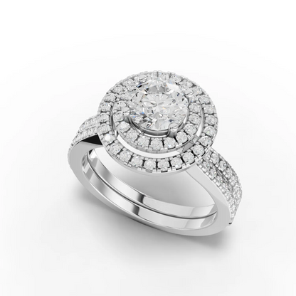 1 Carat Center Round Cut Moissanite Diamond Engagement Ring