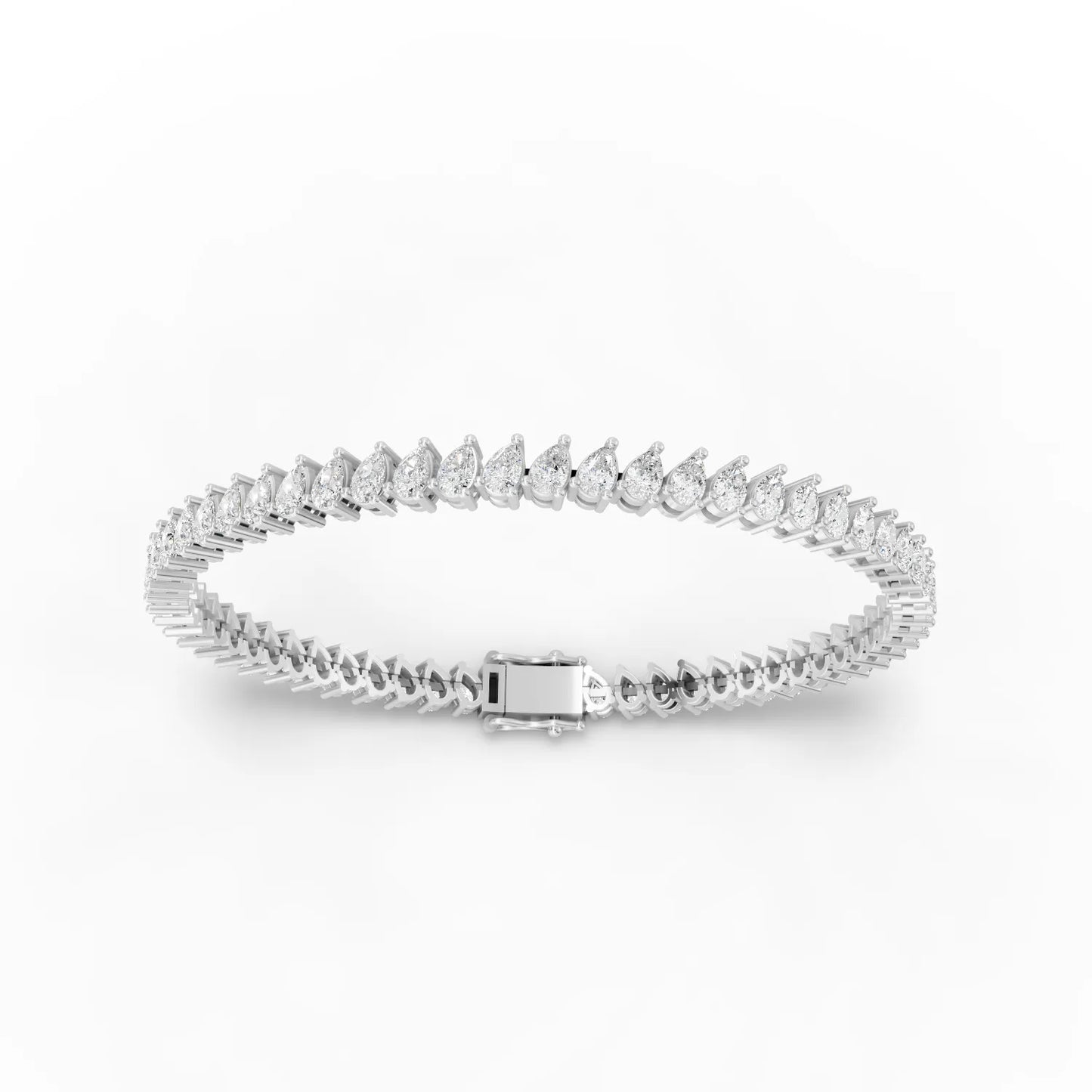 Pear Cut Moissanite Diamond Tennis Bracelet