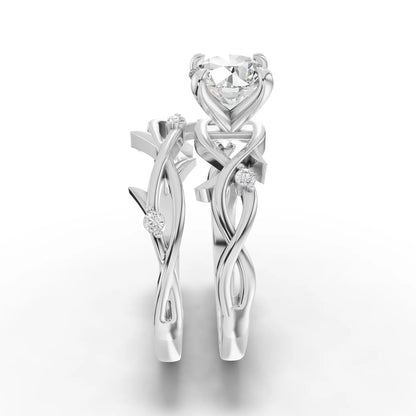 1 Carat Center Round Cut Moissanite Diamond Engagement Ring