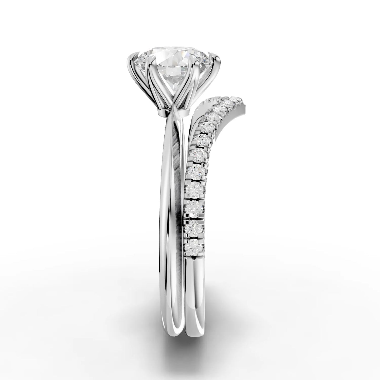 1 Carat Center Round Cut Moissanite Diamond Engagement Ring