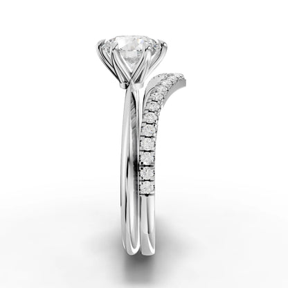 1 Carat Center Round Cut Moissanite Diamond Engagement Ring