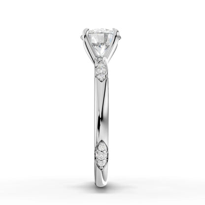1 Carat Center Round Cut Moissanite Diamond Engagement Ring