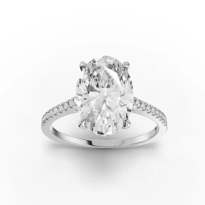 3 Carat Center Oval Cut Moissanite Diamond Engagement Ring