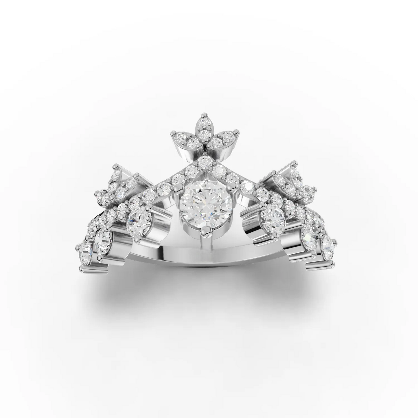 0.90 Carat Round Cut Moissanite Diamond Engagement Ring