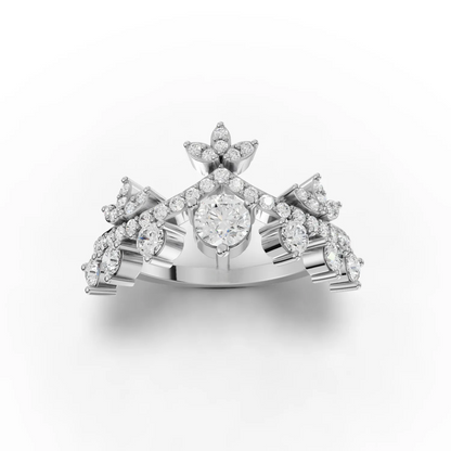 0.90 Carat Round Cut Moissanite Diamond Engagement Ring