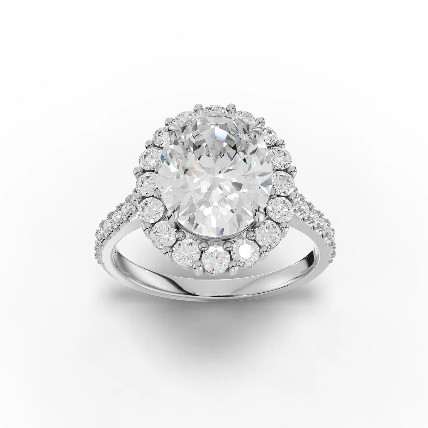2.5 Carat Center Oval Cut Moissanite Diamond Engagement Ring