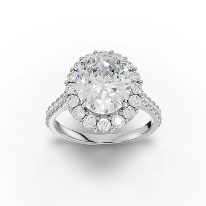 2.5 Carat Center Oval Cut Moissanite Diamond Engagement Ring