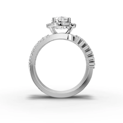 1.5 Carat Center Oval Cut Moissanite Diamond Engagement Ring
