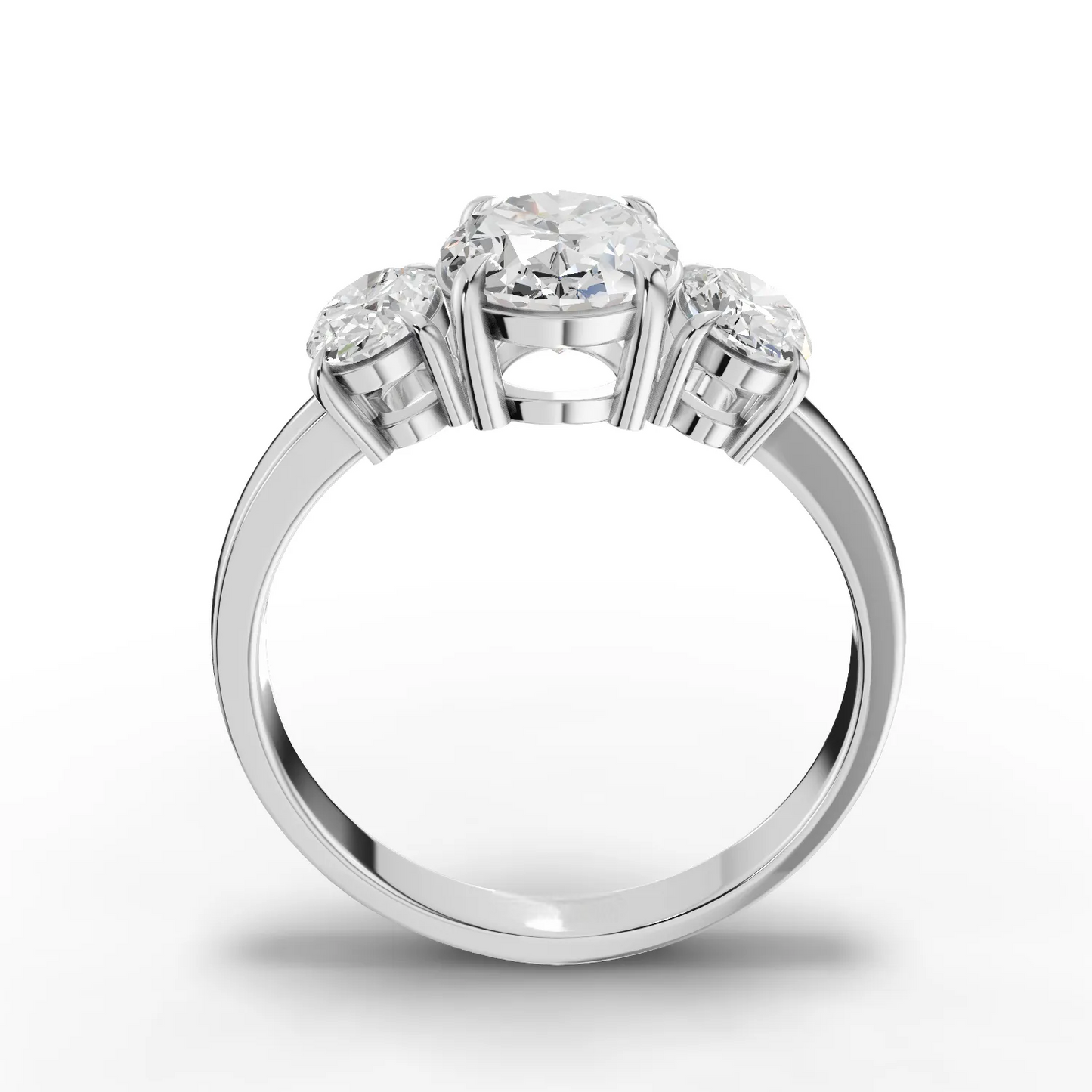 1.5 Carat Center Oval Cut Moissanite Diamond Engagement Ring