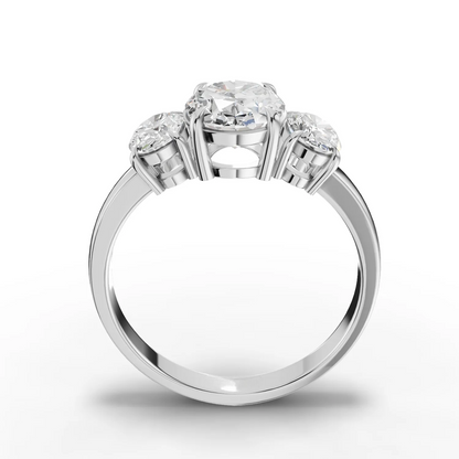 1.5 Carat Center Oval Cut Moissanite Diamond Engagement Ring