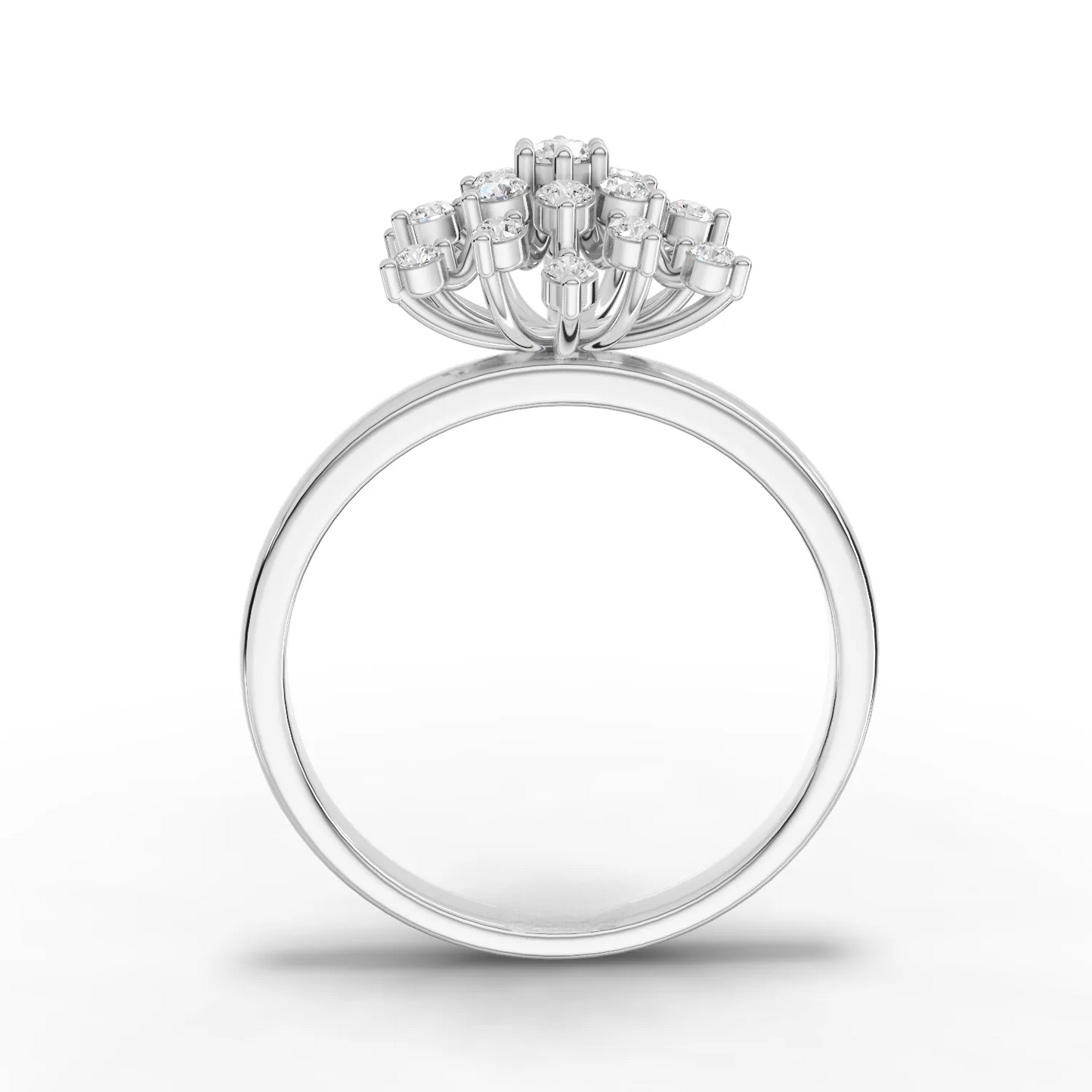 0.30 Carat Round Cut Moissanite Diamond Premium Snow Flake Ring