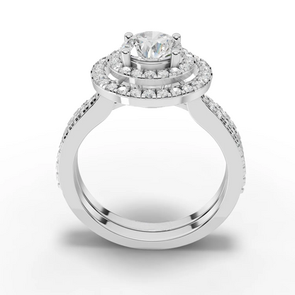 1 Carat Center Round Cut Moissanite Diamond Engagement Ring