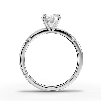 1 Carat Center Round Cut Moissanite Diamond Engagement Ring