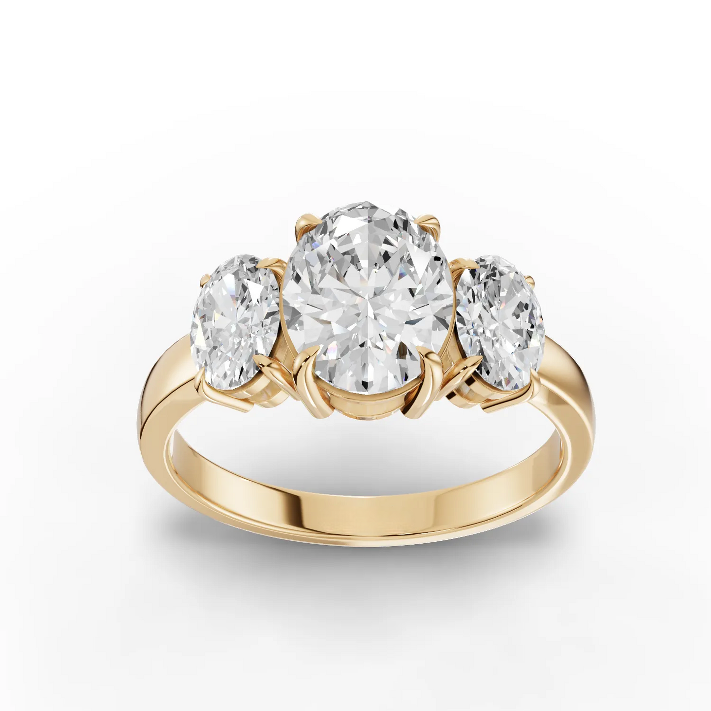 1.5 Carat Center Oval Cut Moissanite Diamond Engagement Ring