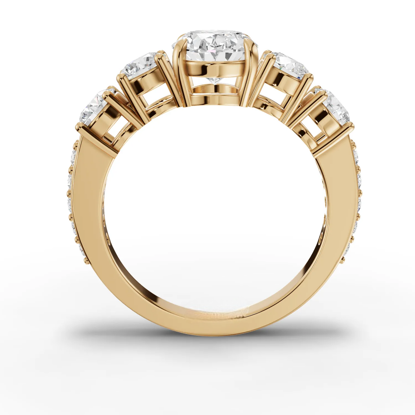 1 Carat Center Oval Cut Colorless Engagement Ring